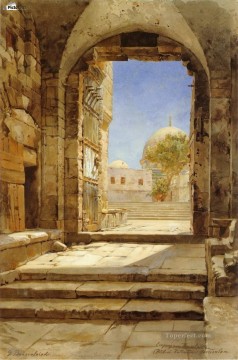 宗教的 Painting - エルサレムのアインガン・ツム・テンペル広場 グスタフ・バウエルンファイント 東洋学者ユダヤ人